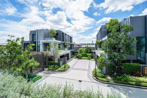 Modern residential complex with landscaped surroundings