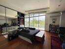 Spacious and modern bedroom with large windows and abundant natural light