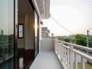 Modern home balcony with a view of the neighborhood