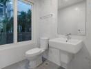 Modern bathroom with natural light