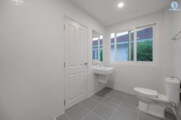 Modern bathroom with natural light