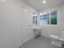 Modern bathroom with natural light