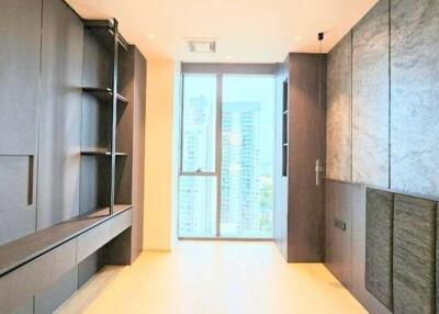 Modern kitchen with ample storage and natural light