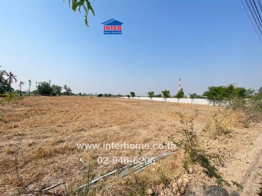 Spacious agricultural or potential development land under clear sky