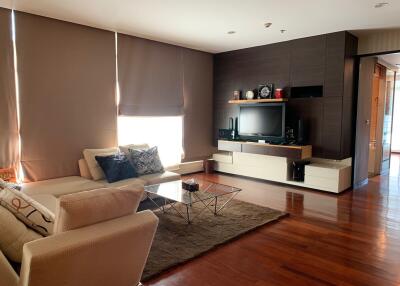 Cozy and modern living room with ample natural light