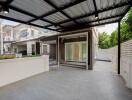 Spacious covered carport area with modern design