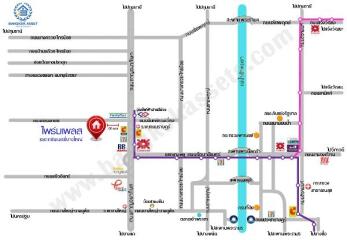 Detailed map of Bangkok metro lines including stations and key transit connections