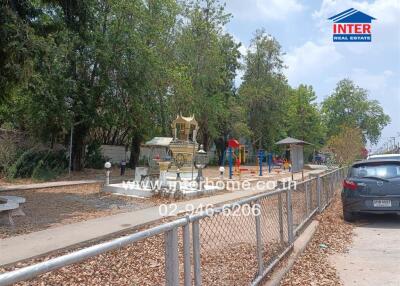 Community park with playground and shrine