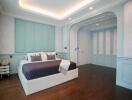 Elegant Bedroom Interior with Contemporary Furniture and Soft Lighting