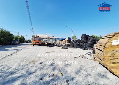 Construction site with equipment and materials