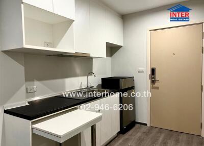 Modern compact kitchen in newly constructed apartment
