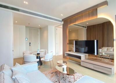 Spacious modern living room with stylish decor