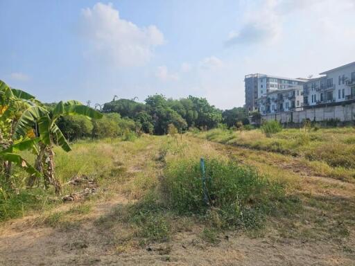 Empty land for development near residential buildings
