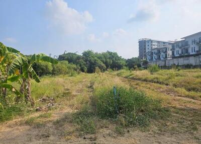 Empty land for development near residential buildings