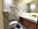 Modern bathroom with elegant marble finish