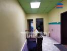 Bright green hallway in a residential building