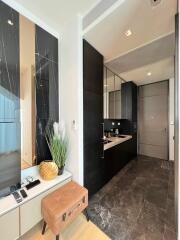 Modern bathroom with elegant fittings and decor