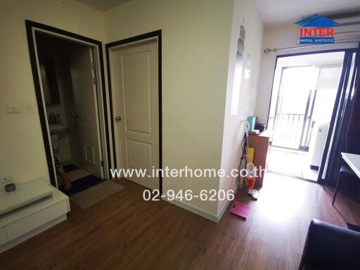 Spacious bedroom with balcony access and built-in wardrobe
