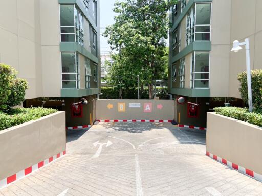 Secure gated entrance of a modern residential building