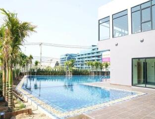 Modern home exterior with swimming pool