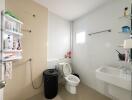 Spacious modern bathroom with essential amenities