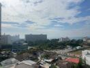 Expansive city and sea view from high-rise building