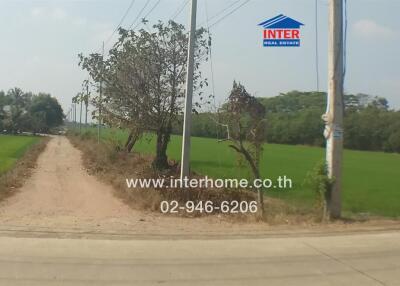 Rural landscape with potential real estate development land along a dirt road