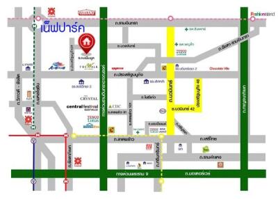 Detailed street map showing nearby amenities including transportation and shopping centers
