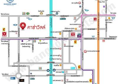 Detailed transit map of an urban rail system