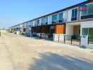 Exterior view of modern row houses with distinct designs