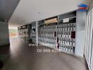 Mailroom area with mailboxes and air conditioning unit