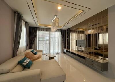 Elegant living room with modern furnishings and sophisticated interior design