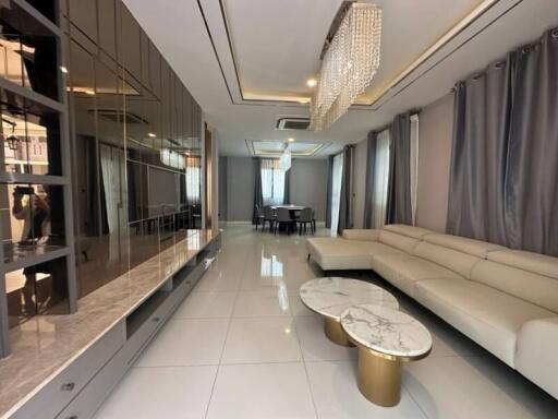 Elegant living room with modern furnishings and stylish decor