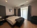 Spacious and bright bedroom with modern furnishings