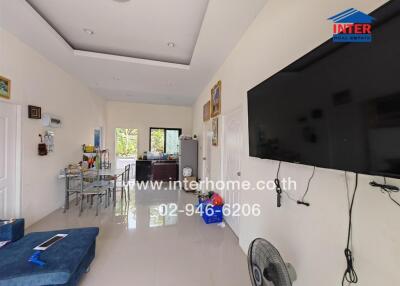 Spacious living room with modern amenities