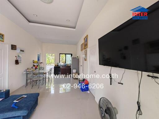 Spacious living room with modern amenities