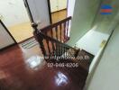 Polished wooden staircase in a home with vintage appeal