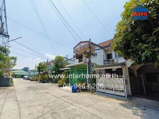 Townhouse residential street view with clear sky