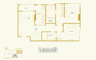 2 Bed 2 Bath 73.60 SQ.M Pynn Pridi 20