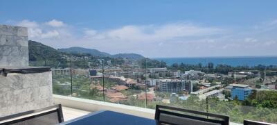 Panoramic sea view from a modern balcony