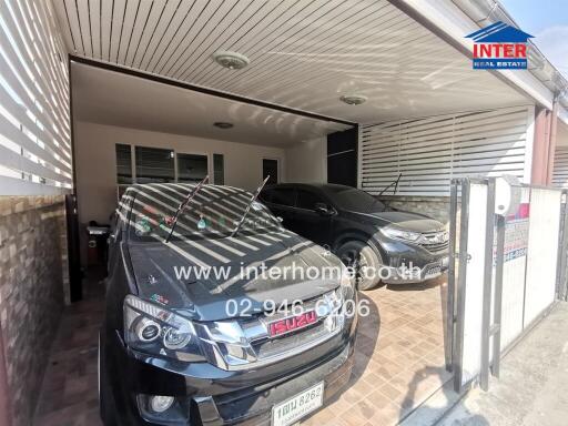 Spacious dual-car garage with neatly organized storage space