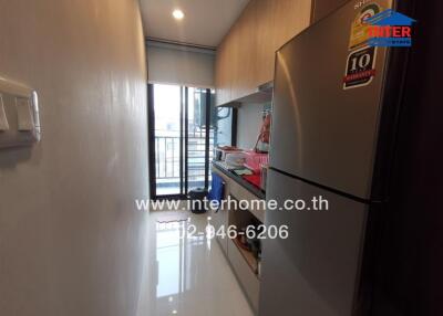 Modern kitchen interior with glossy flooring and ample storage space