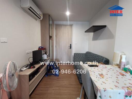 Compact bedroom with modern amenities and efficient layout