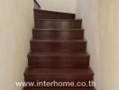 Interior view of a wooden staircase in a residential home