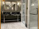 Luxurious modern bathroom with elegant finishes