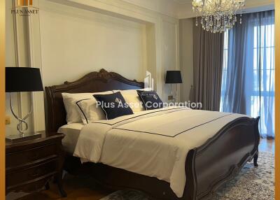 Elegant bedroom with classic furnishings and modern amenities