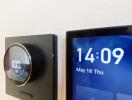 Smart home devices including a thermostat and digital wall clock