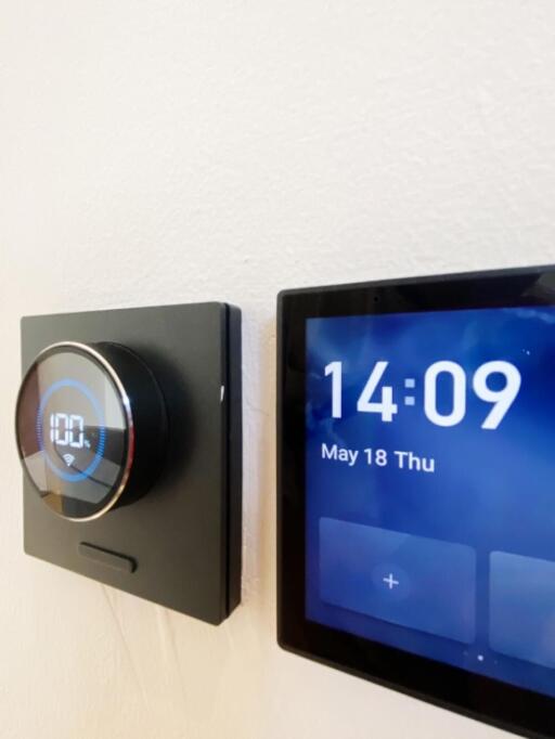 Smart home devices including a thermostat and digital wall clock