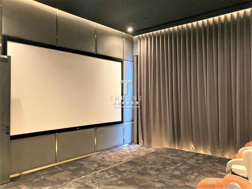 Modern living room with home theater setup