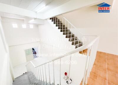 Bright and spacious staircase in modern home